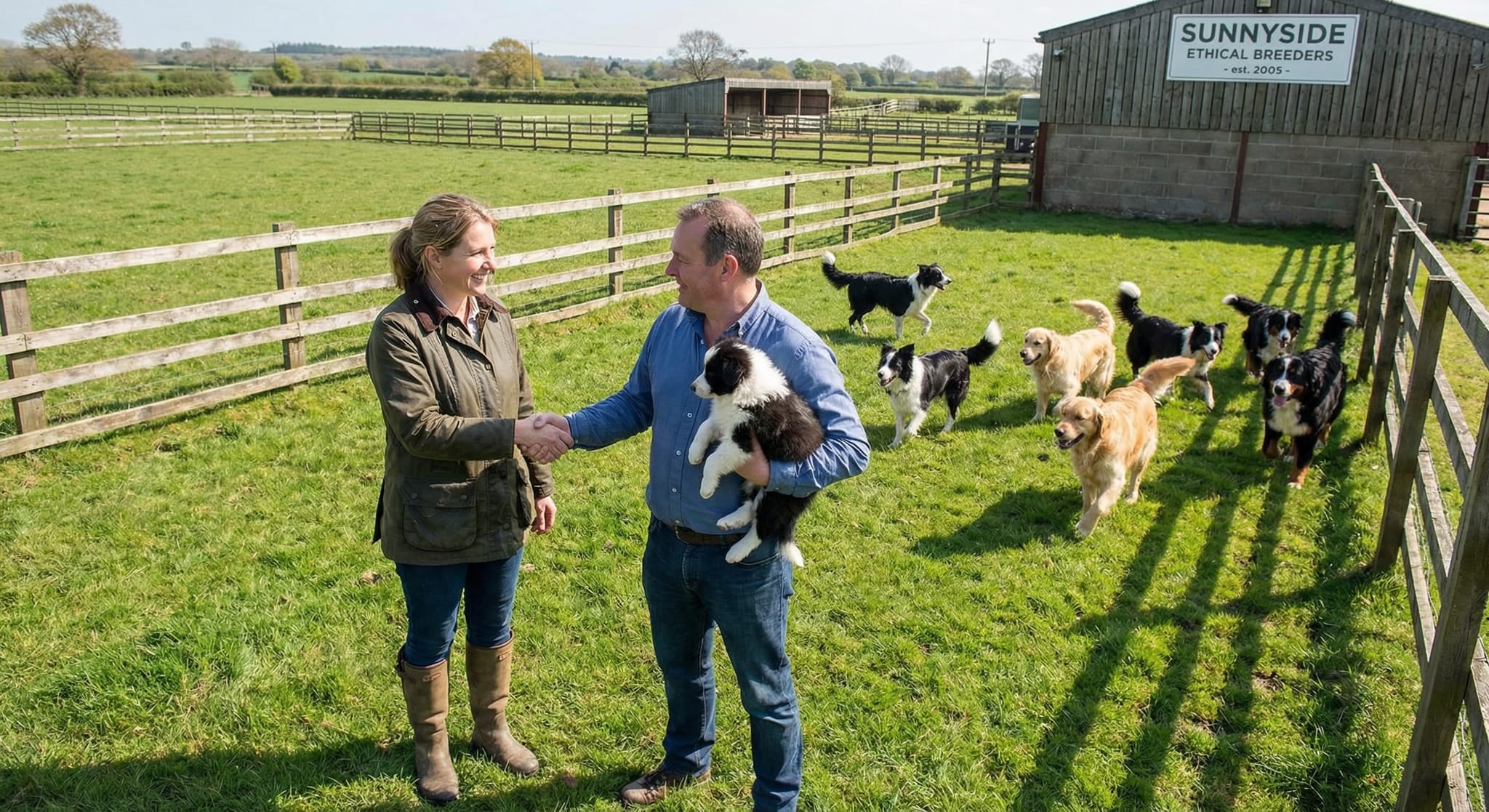 Trusted breeder and satisfied customer with their new puppy